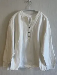 【CASA FLINE】 長袖ヘンリーネックTシャツ