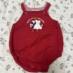 ELLE 赤色ロンパース 80サイズ