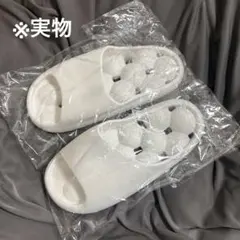 マッサージボール付　リカバリーサンダル　白　フリー23〜25cm　ルームシューズ