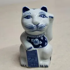 開運厄除 招き猫 白漆 オリジナル招福木札付き 高岡銅器 置物 漆 蒔絵