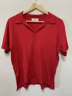 OPAQUE.CLIP サマーニット半袖　赤L ワールド　レーヨン