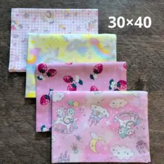 ランチョンマット４枚セット　女の子　ハンドメイド　給食　小学校　保育園　幼稚園