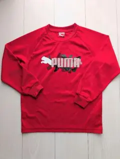 PUMA 赤 長袖シャツ ロゴ入り
