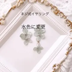 こは様専用☆水色に変更 ネジ式イヤリング