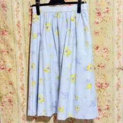 【洗える】アブストラクトフラワープリント スカート　エニィスィス