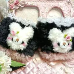 ☆編みぐるみ☆あったかファー☆リストウォーマーᕱ⑅︎ᕱ❤✨☆。.:＊・゜