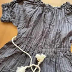 グレー フリル付き ロングワンピース 120cm