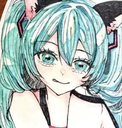 一点物》 初音ミク ファンアート 手描きイラスト 原画 - メルカリ