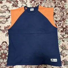 ラッセル PRO COTTON XL ノースリーブ 紺×オレンジ バイカラーのサムネイル