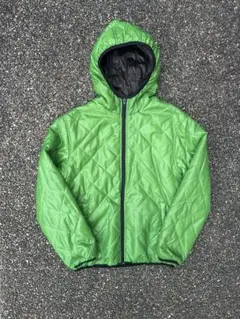 00s ダウン　ダウンジャケット キルティング　リバーシブル　緑　茶
