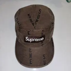Supreme ブラウンキャップ ロゴプリント