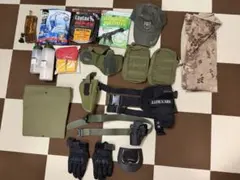 サバゲー装備一式 ホルスター ポーチ グローブのサムネイル