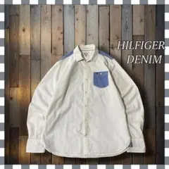 2*m様 HILFIGER DENIM ヒルフィガーデニム 切替 長袖シャツMのサムネイル