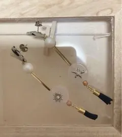 58.タッセルパーツとパールのピアス