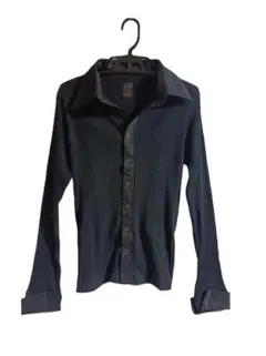 アガートレーベルリブ編み 切り替え シャツ L