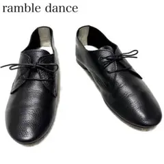 ランブルダンス シュリンクレザーシューズ ブラック 23.5cm レースアップ
