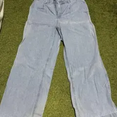 ライトブルーワイドレッグデニムパンツ