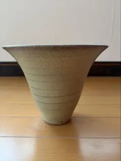 池坊 いけばな 正明作 花器 京焼 華道具陶器 花瓶 フラワーベース 円錐