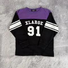 XLARGE KIDS ロンT 110 パープル×ブラック