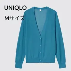 UNIQLO ライトＶネックカーディガン 長袖 ブルー Mサイズ シアー 春夏