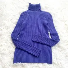BLAMINK カシミヤ100% タートルネック ニット セーター リブのサムネイル