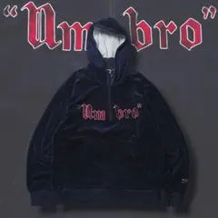 《Special》OLD UMBRO 00s ベロア ハーフジップパーカー 短丈