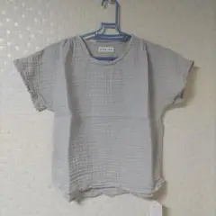 ウチノ　クレープガーゼ　ギャザープルオーバーシャツ LGY Sサイズ