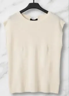 mysty woman バックリボン ノースリーブ リブニット ホワイトのサムネイル