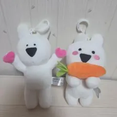 すこぶる動くウサギ、ぬいぐるみストラップ2点セット