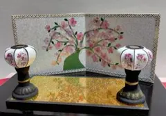 さくら様専用 ㉑ひな祭り 屏風 敷台 ぼんぼりの3点セット