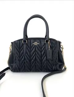 美品 COACH ブラック レザー 2wayショルダーバッグ