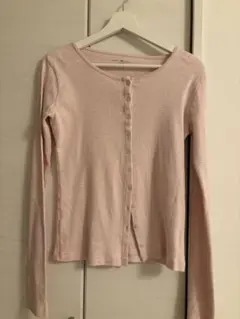 brandy melville カーディガン　ピンク　ストライプ