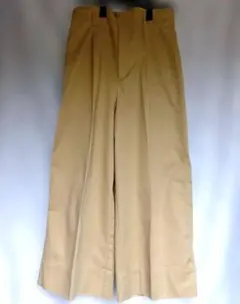 ベージュ ワイドパンツ ゴムウエスト　GU