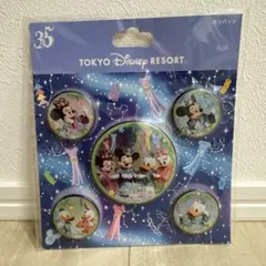ディズニーランド35周年　七夕　缶バッジセット 5個入り