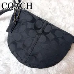 COACH コーチ シグネチャー ハーフムーン ショルダーバッグ ブラック