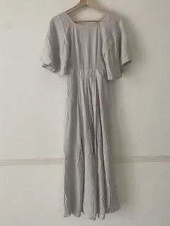 【GRL】スクエアネックバックリボンフレアスリーブワンピース