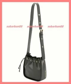 ☆ミルクフェド☆超美品♪合皮サイドロゴフリンジミニショルダーバッグ黒☆