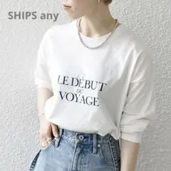 極美品　SHIPS any 洗濯機可能VOYAGE ロゴ ロングスリーブ TEE