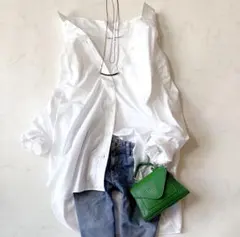 極美品 23区 大きいサイズ50 洗える コットン 白シャツ 5L ホワイト