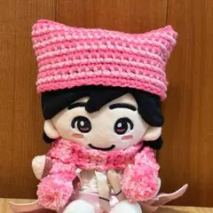 なにわ男子　ちびぬい　ネコ耳ニット帽　帽子　マフラー　ボーダー　ピンク