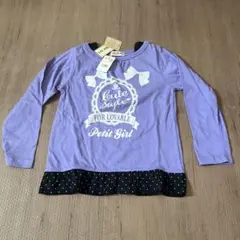 Petit Girl 紫色 リボンプリント トップス 120cm