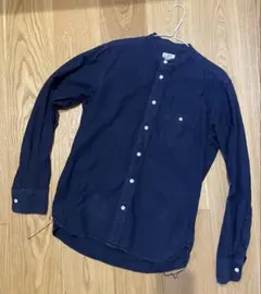 ネイビー バンドカラーシャツ コットン keaton chase