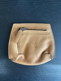 キャメル色レザーコインケース