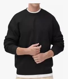 トレーナー メンズ クルーネック 長袖 パーカー 丸首 無地 純色 プルオーバー