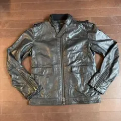 ジ*ム様 シェラック ライダース ジャケット ナイロン×コットン