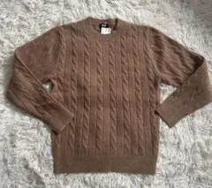 【新品未着用】ユニクロ ケーブルクルーネックセーター　ベージュ