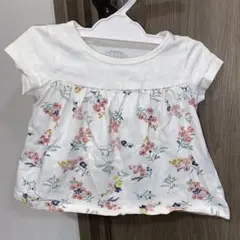 【ELFINDOLL】花柄 ホワイト Tシャツ サイズ80【中古】