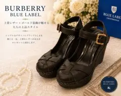 BURBERRYBLUE LABEL✨サンダル✨黒✨革✨厚底✨約23.5cmのサムネイル