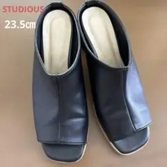 STUDIOUS オープントゥパンプス　黒　23.5㎝のサムネイル
