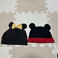 セール！ミッキー耳付きベビー帽子2点セット